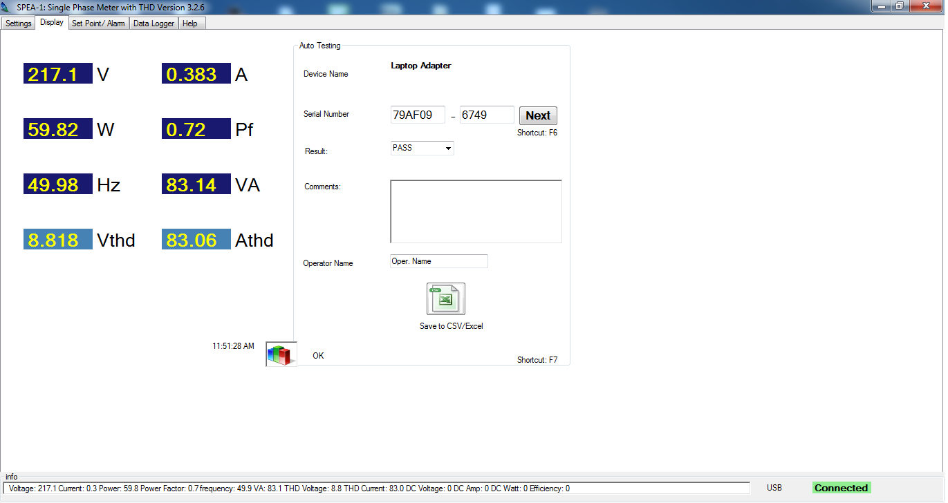 SPEA-1 Software for analysis and Testing of Laptop Charger(Laptop Adapter)